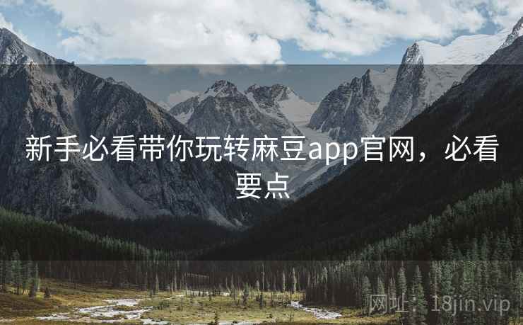 新手必看带你玩转麻豆app官网，必看要点