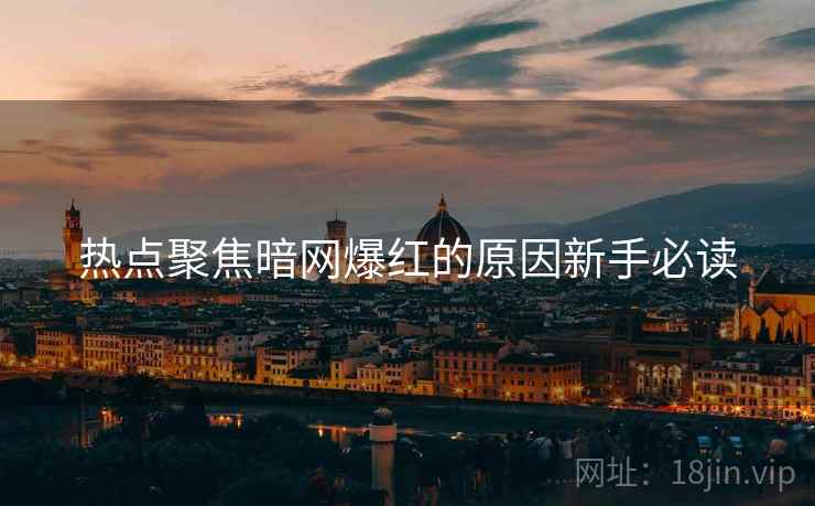 热点聚焦暗网爆红的原因新手必读