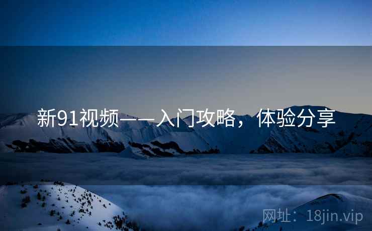 新91视频——入门攻略，体验分享