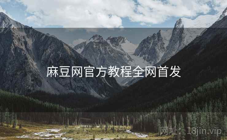 麻豆网官方教程全网首发
